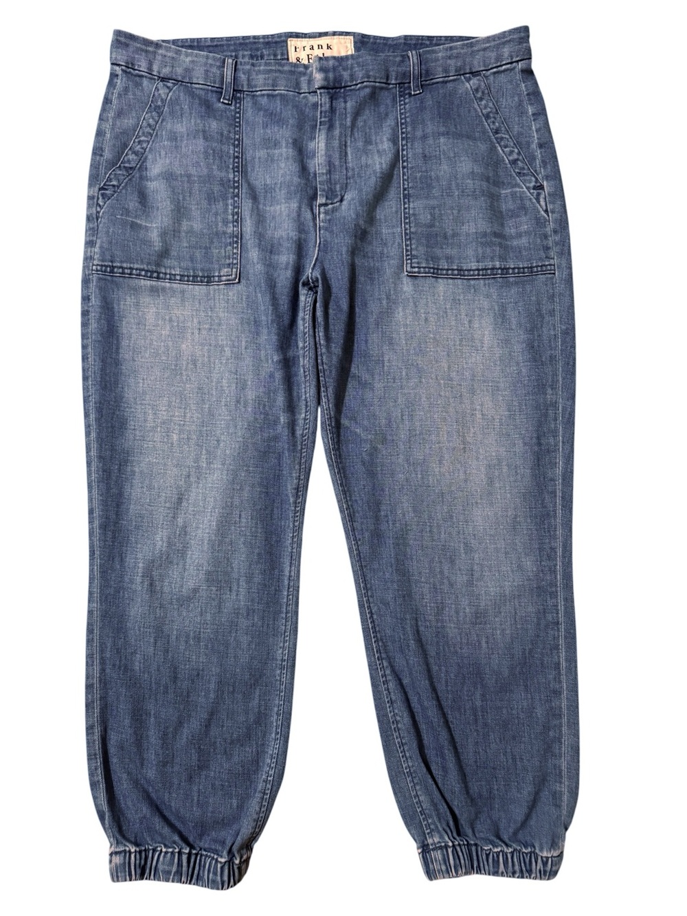 Frank & Eileen Jameson Jeans Size 14 Italian Dream Light Denim Utility Jogger